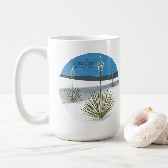Caneca De Café Parque Nacional White Sands Novo México Gypsum Yuc (Com Donut)