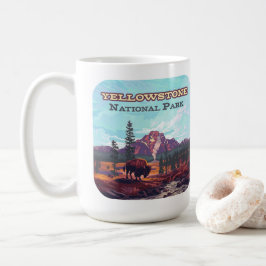 Caneca De Café Parque Nacional Yellowstone Wyoming Bison Geyser