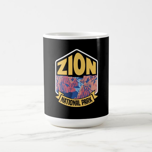 Caneca De Café Parque Nacional Zion Utah Retro (Centro)