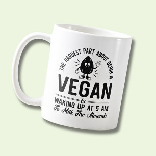 Caneca De Café Parte mais difícil de Vegan, Leite as amêndoas, En