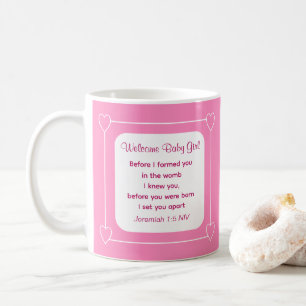 Caneca De Café Parte rosa-riscada na Bíblia do Chá de fraldas com
