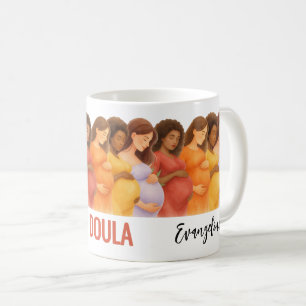 Caneca De Café Parteira de Aquarela Ginecologista e Obstetra Doul