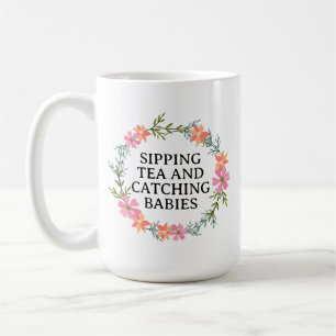 Caneca De Café Parteira, enfermeira do OB, SIPANDO CHÁ E PEGANDO