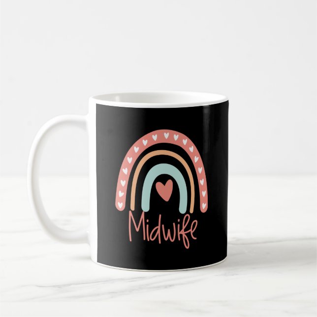 Caneca De Café Parteira Midwifery Gift Boho Rainbow (Esquerda)