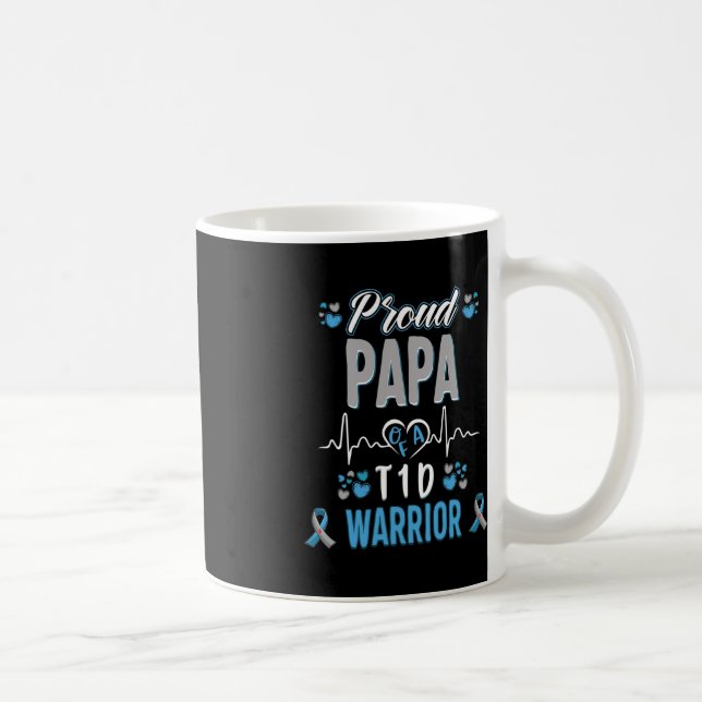 Caneca De Café Particularidades de Papá com orgulho T1D Diabetes  (Direita)