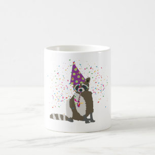 Caneca De Café Partida de guaxinim - Animais com festa