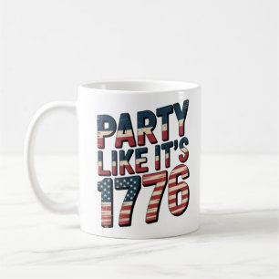 Caneca De Café Partido Como Ele É 1776, 4 De Julho, USA Flag, Ame