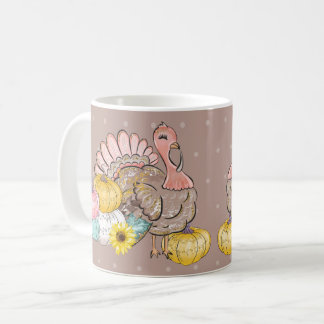 Caneca De Café Partido Jante de Ação de Graças Turquia Pumpkins R