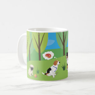Caneca De Café Partido selvagem do cão na natureza