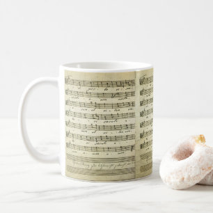 Caneca De Café Partitura Antiga, Partitura Musical Antiga 1810