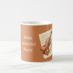 Caneca De Café Partitura de Música para Violino