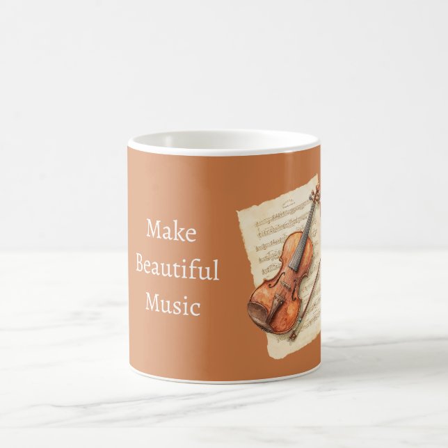 Caneca De Café Partitura de Música para Violino (Centro)