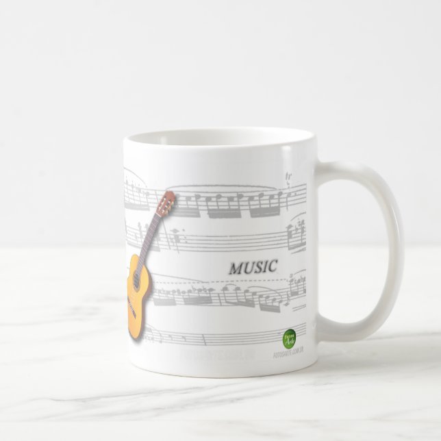 Caneca De Café Partitura - Violão - Música (Direita)