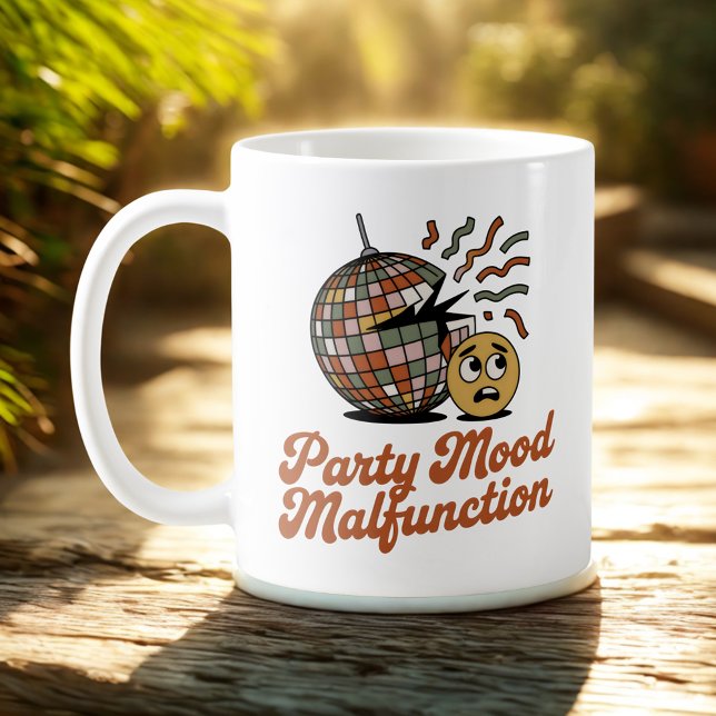 Caneca De Café Party Mood Malfunction | New Year’s Emotional Mood (Criador carregado)