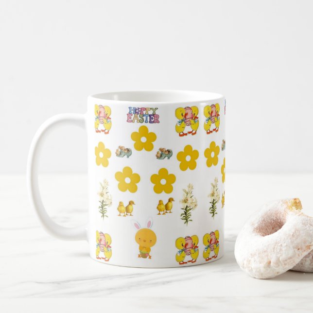 Caneca De Café Páscoa (Com Donut)