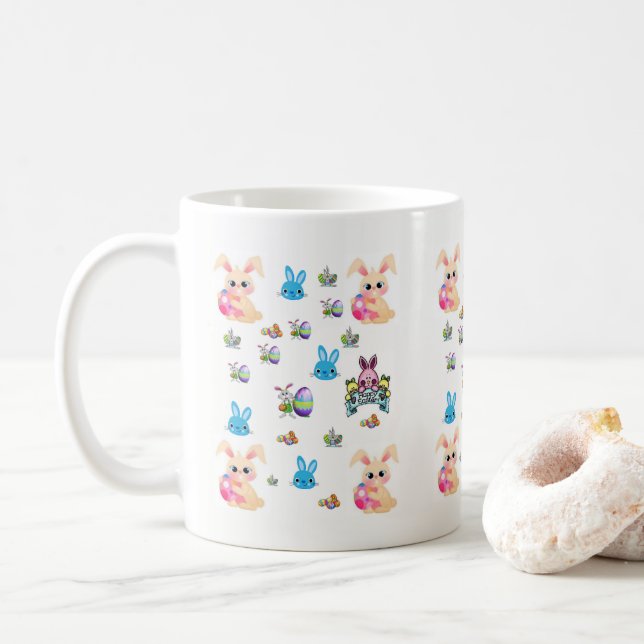 Caneca De Café Páscoa (Com Donut)