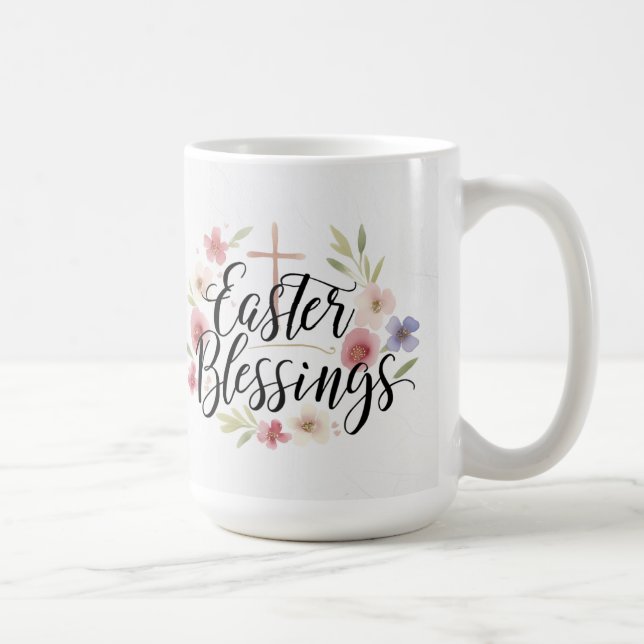 Caneca De Café Páscoa Beneficia Typografia Mug - Elegante Primave (Direita)