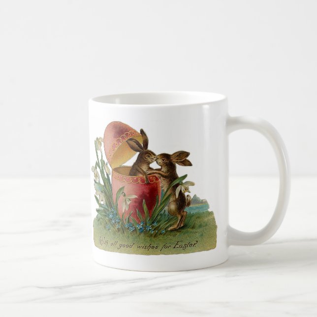 Caneca De Café Páscoa Bunny Kiss Vintage (Direita)