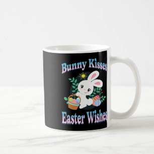 Caneca De Café Páscoa Bunny Kisses Deseja Ovos Bonitos De Páscoa