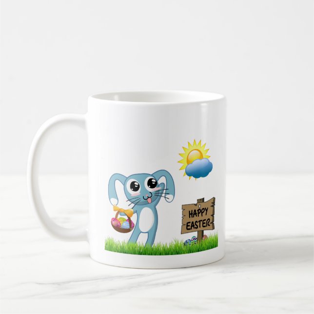 Caneca De Café Páscoa Bunny quer um Felz pascoa (Esquerda)