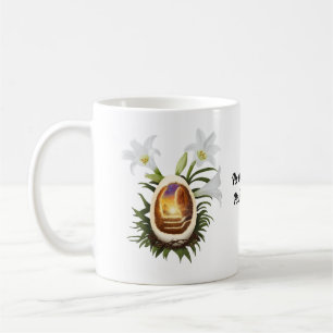 Caneca De Café Páscoa Cristã Ele está Risen Caverna de Ovos Coroa