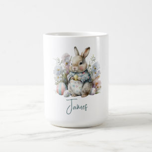 Caneca De Café Páscoa de Flores de Mola Bonitinha