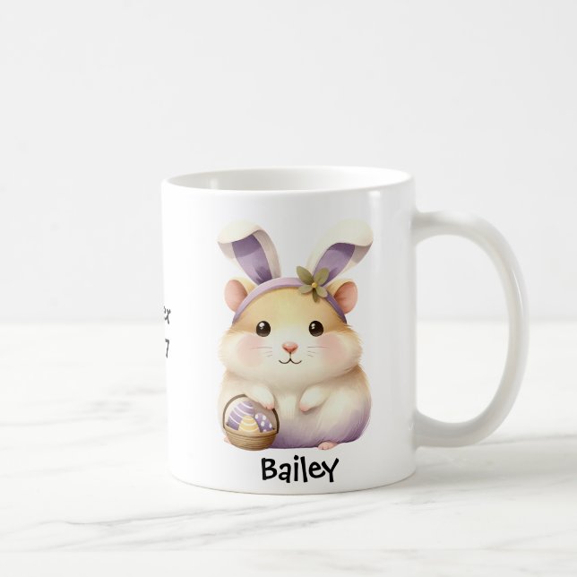 Caneca De Café Páscoa de Hamster Personalizado/Caneta Primavera (Direita)