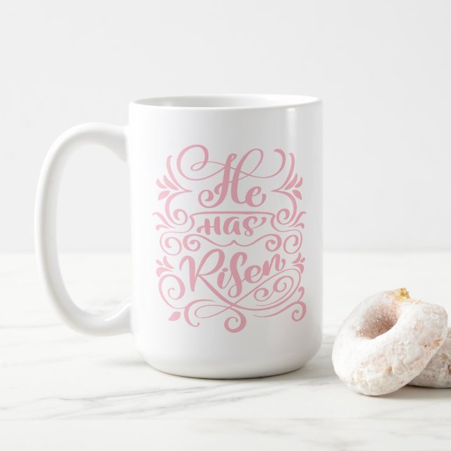 Caneca De Café Páscoa De Que Ele Tem Riscar O Script Cristão De C (Com Donut)