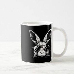 Caneca De Café Páscoa Dia Coelhinho Com Óculos De Sol Para Homens