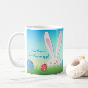 Caneca De Café Páscoa do amor, coelho bonito da caça do felz