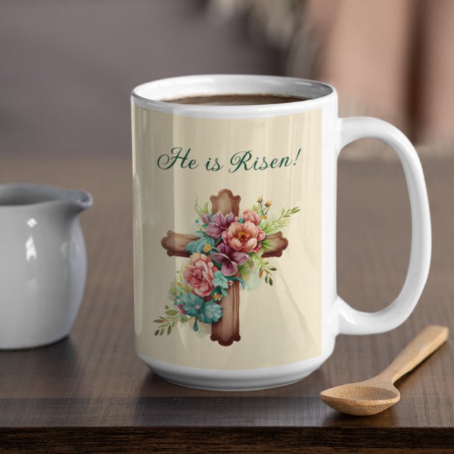 Caneca De Café Páscoa "Ele é Risen" (Criador carregado)