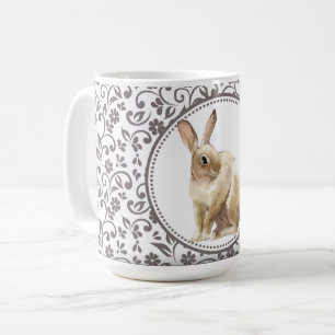 Caneca De Café Páscoa Elegante Rabbit ornamental