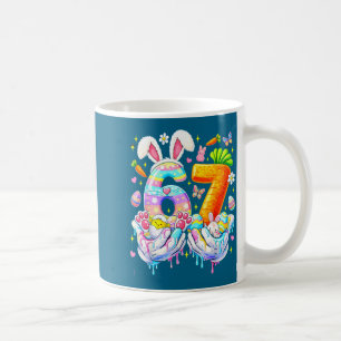 Caneca De Café Páscoa engraçada 67 seis sete coelho ovos mem mulh