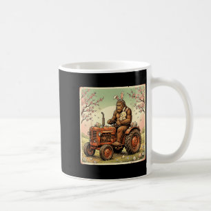 Caneca De Café Páscoa pé grande coelho trator engraçado primavera