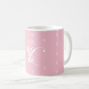 Caneca De Café Páscoa rosa do folheto branco