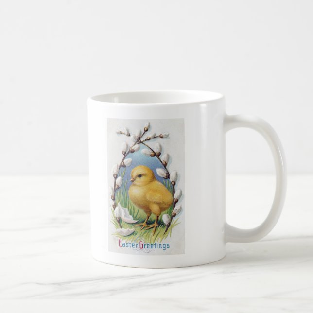 Caneca De Café Páscoa Saudações Pintinho Amarelo (Direita)