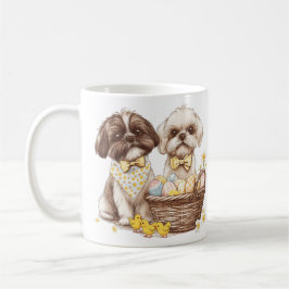 Caneca De Café Páscoa Shih Tzu Dogs