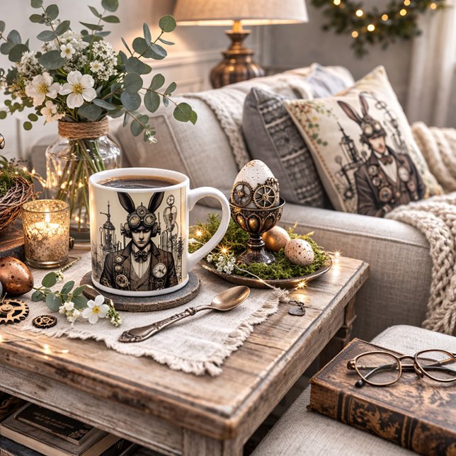 Caneca De Café Páscoa Steampunk Man (Criador carregado)
