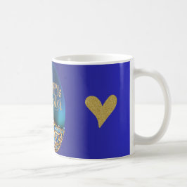Caneca De Café Páscoa Teal Mug com Amor e Design Sparkle ✨