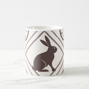 Caneca De Café Páscoa Xadrez Marrom  