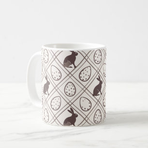 Caneca De Café Páscoa Xadrez Marrom  