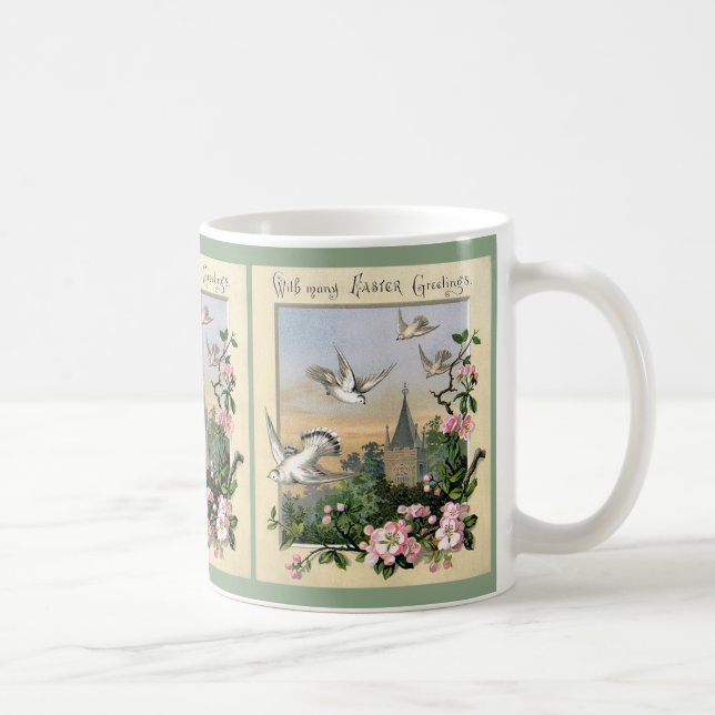 Caneca De Café Páscoas, Aves e Flores de Portas Brancas (Direita)