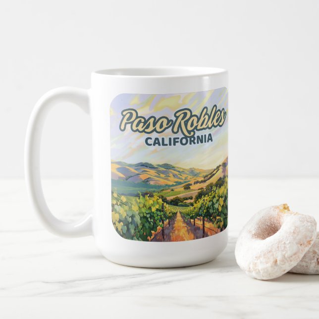 Caneca De Café Paso Robles California Vineyard Costa Central (Com Donut)