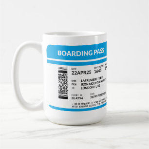 Caneca De Café Passagem de embarque (azul)