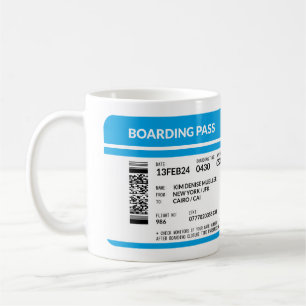 Caneca De Café Passagem de embarque (azul) DOS