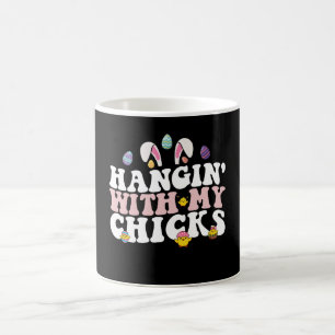 Caneca De Café Passando tempo com minhas franguinhas Coelho de Pá