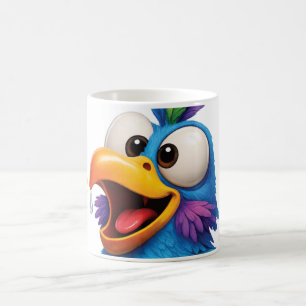 Caneca De Café Passarinho Azul