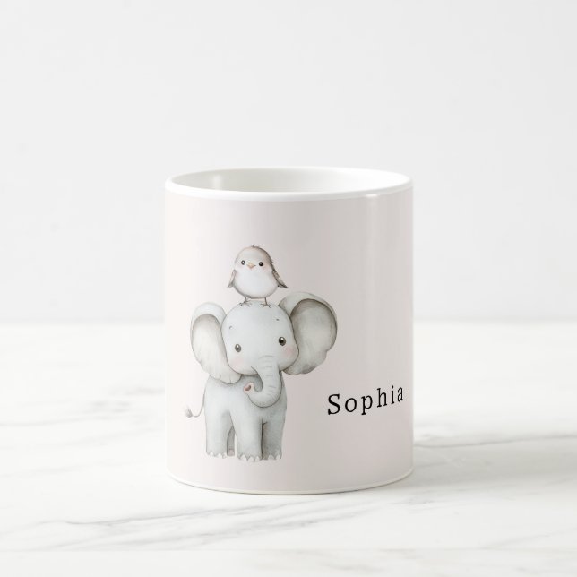 Caneca De Café Passarinho Elefante Fofo   (Centro)