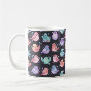 Caneca De Café Passarinho Pastel Fofo - Pássaros Cantores Kawaii 
