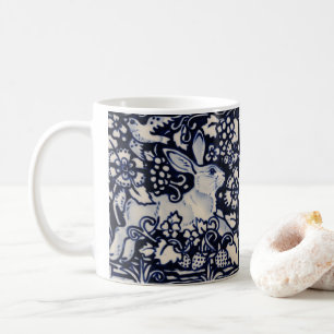 Caneca De Café Pássaro azul & branco da morango da floresta do